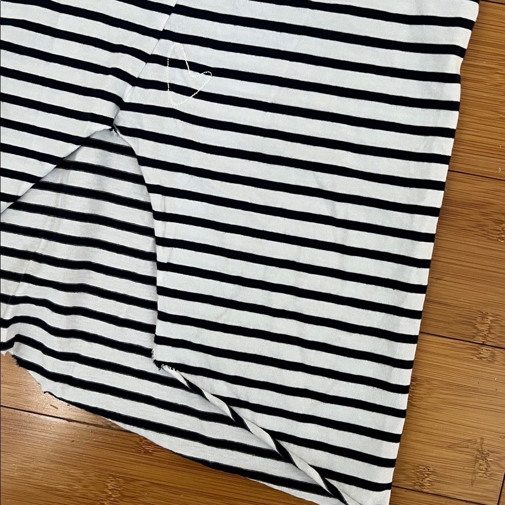 Frank and Eileen Tee Lab Striped Asymmetrical Hem Tank Dress White Black Stripe - Picture 7 of 10